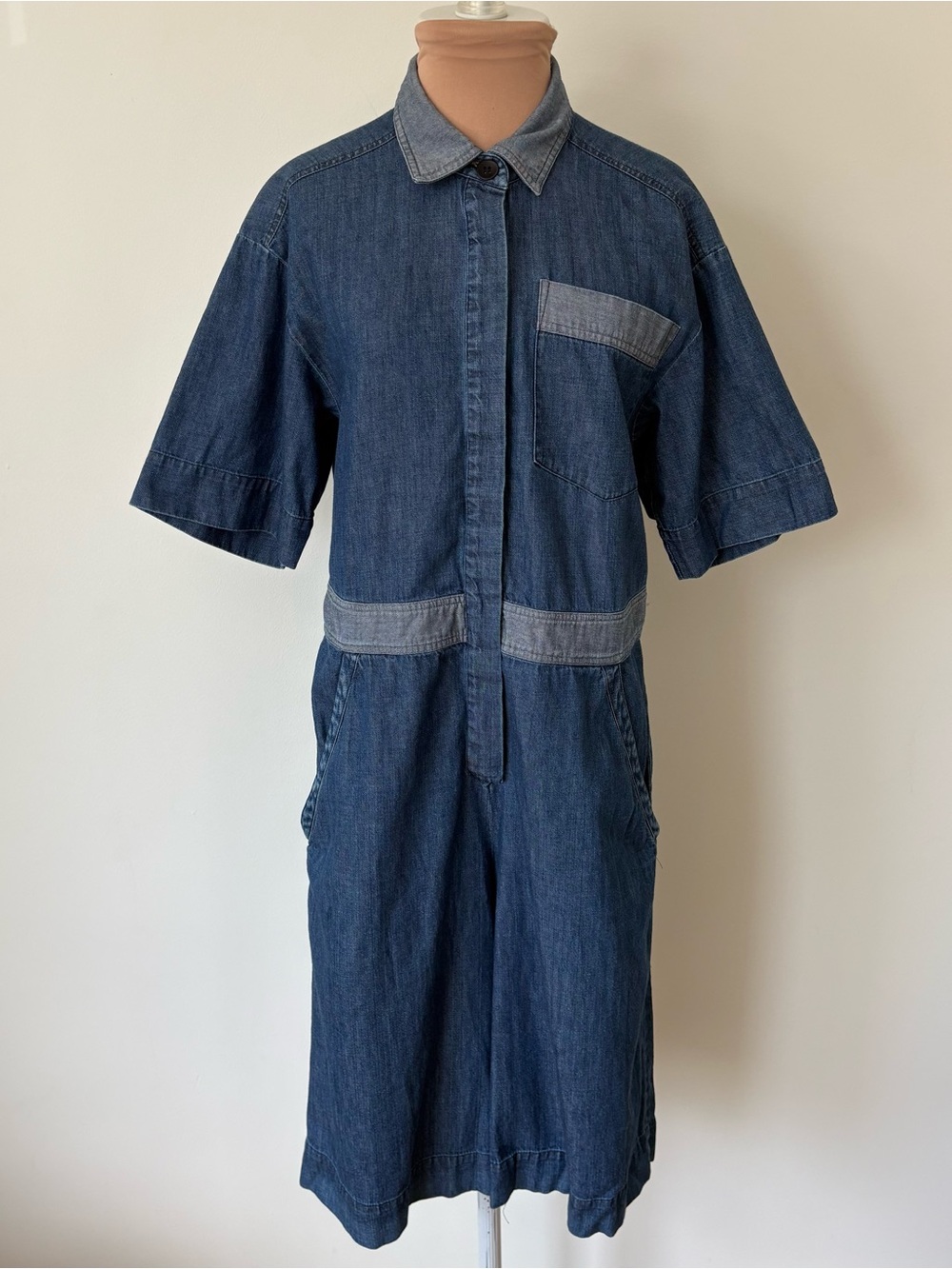 Burning Torch Ricky Cotton Denim Short Sleeve Retro Romper Jumpsuit EUC Size XXS